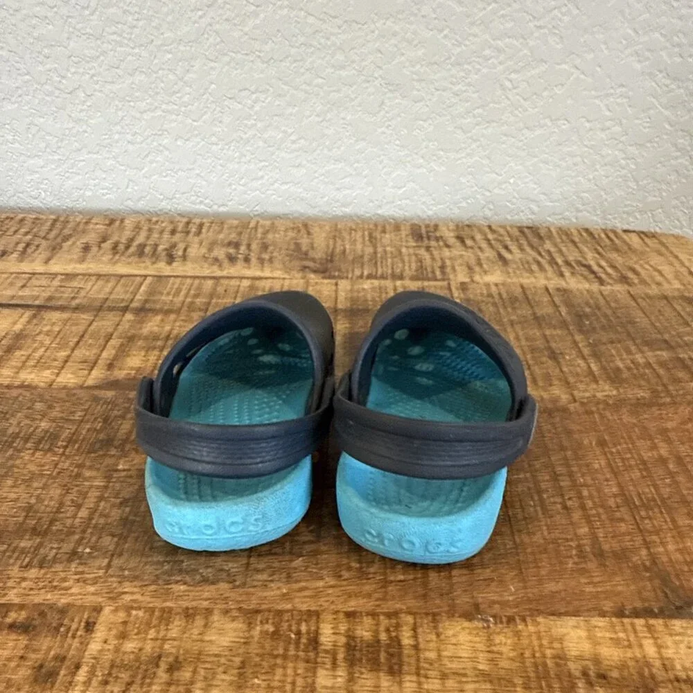 Crocs Baby ELECTRO Size C4 Infant/toddler Navy/Electric Blue SLIP  ON 4